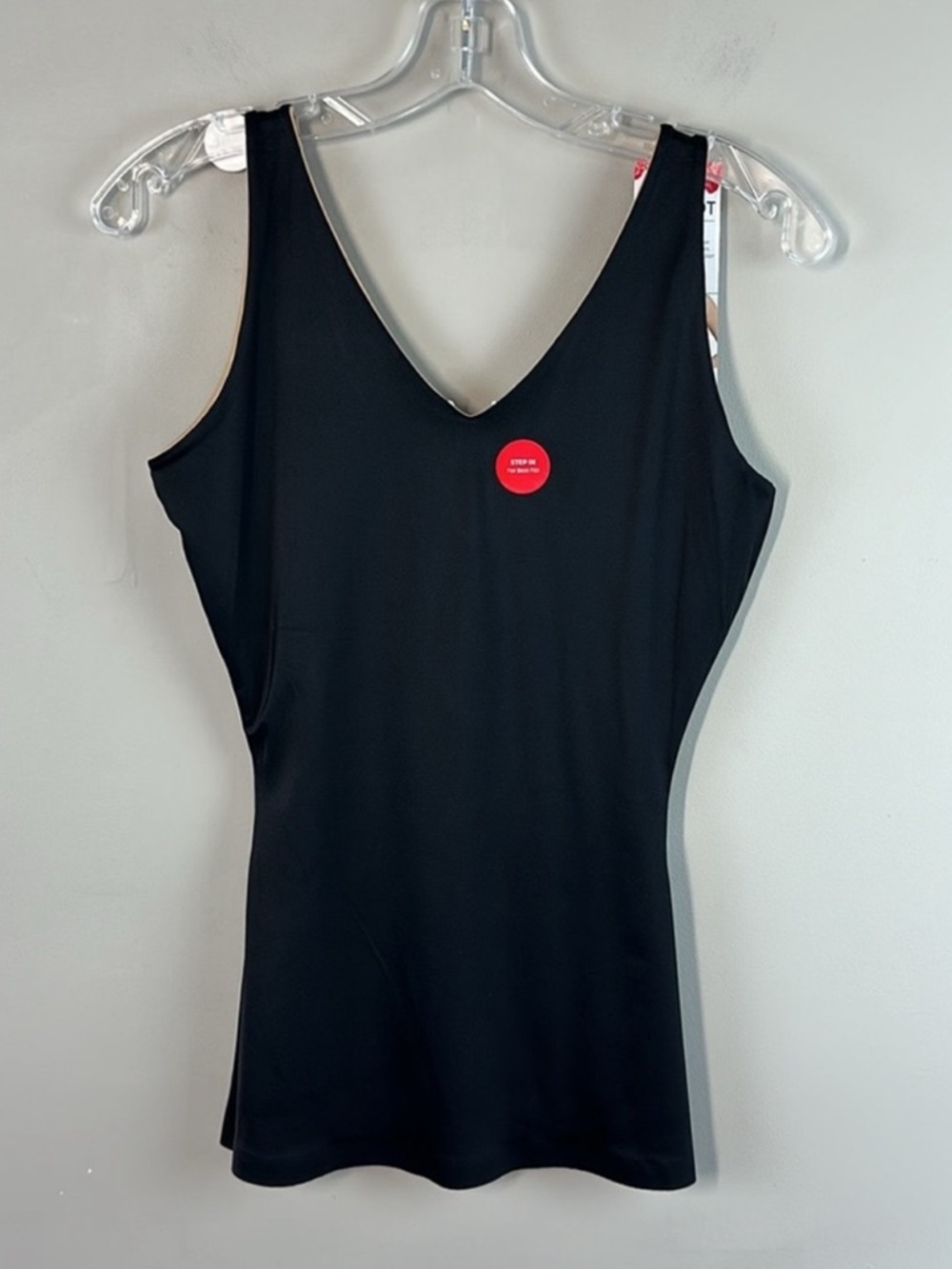 Spanx Red Hot Flipside Firmers 4-Way Shaping Tank Top Large Black & Nude NEW